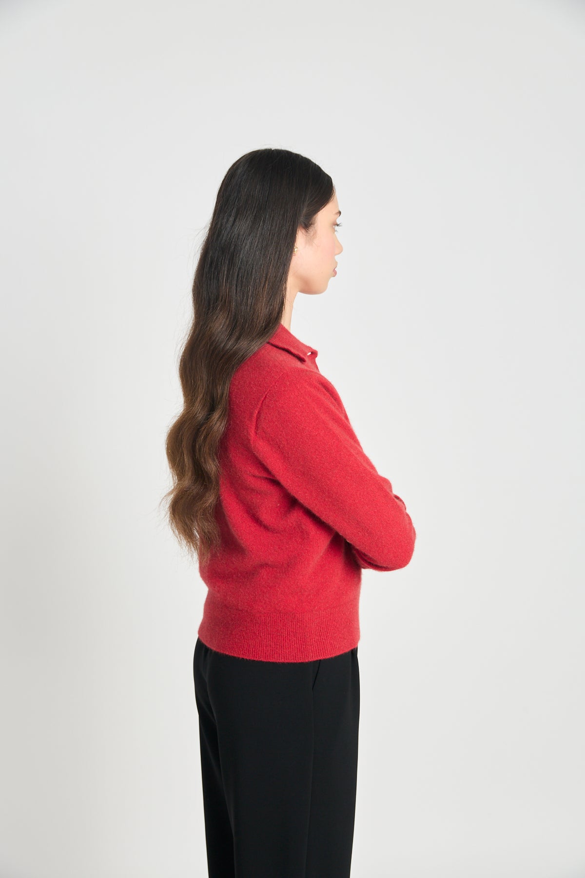 Eliza long-sleeved polo - Red
