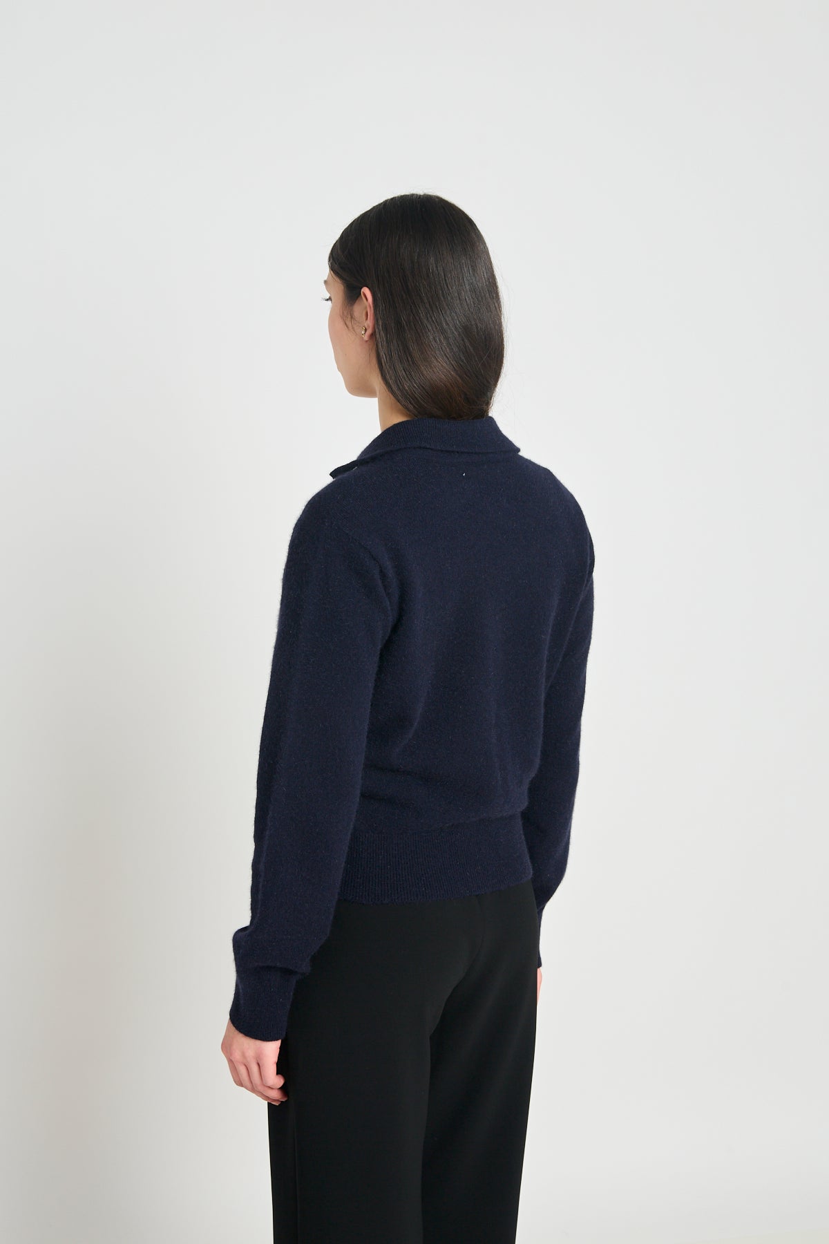 Eliza long-sleeved polo - Navy