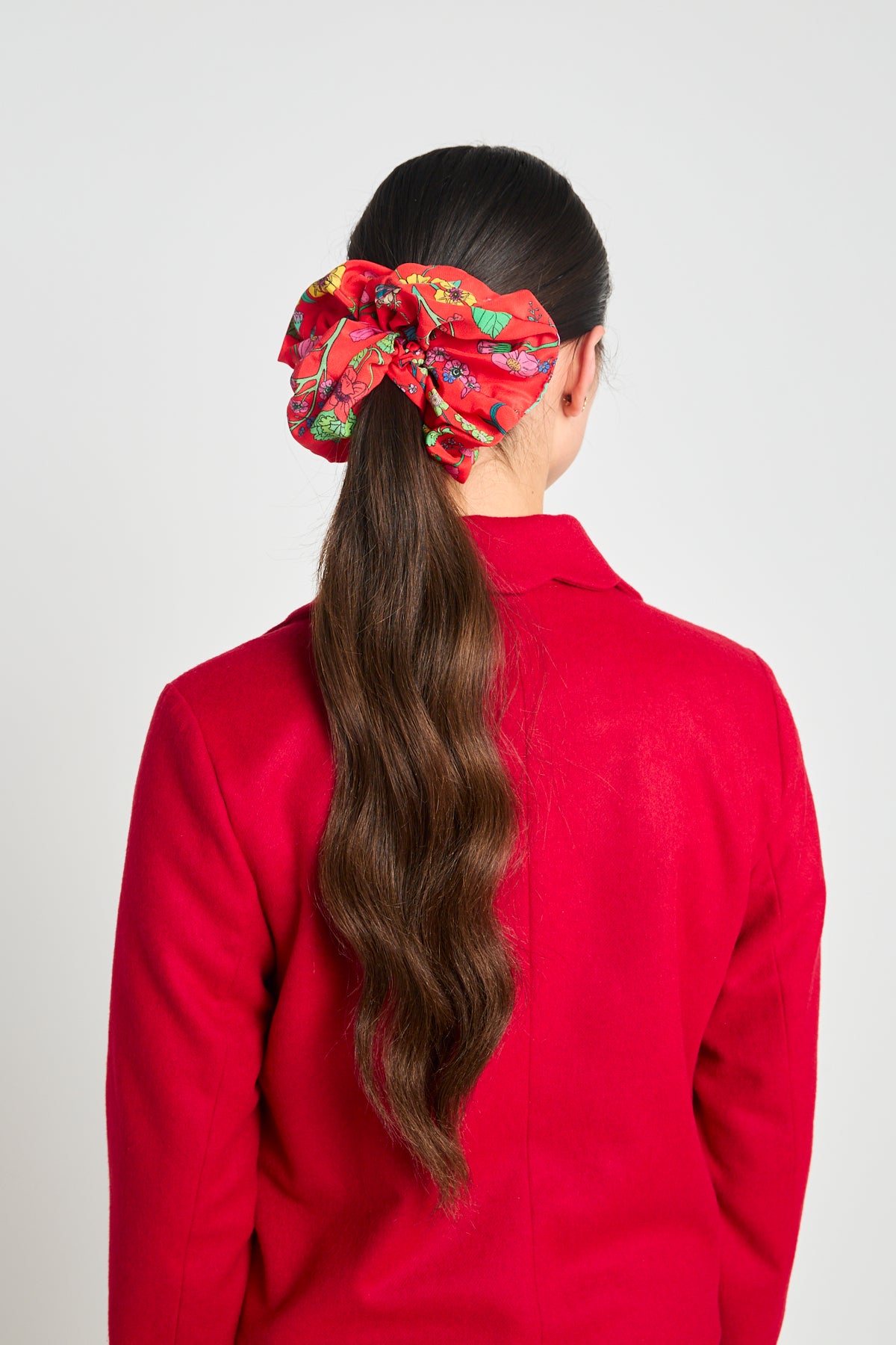 Oversized scrunchie - Red floral