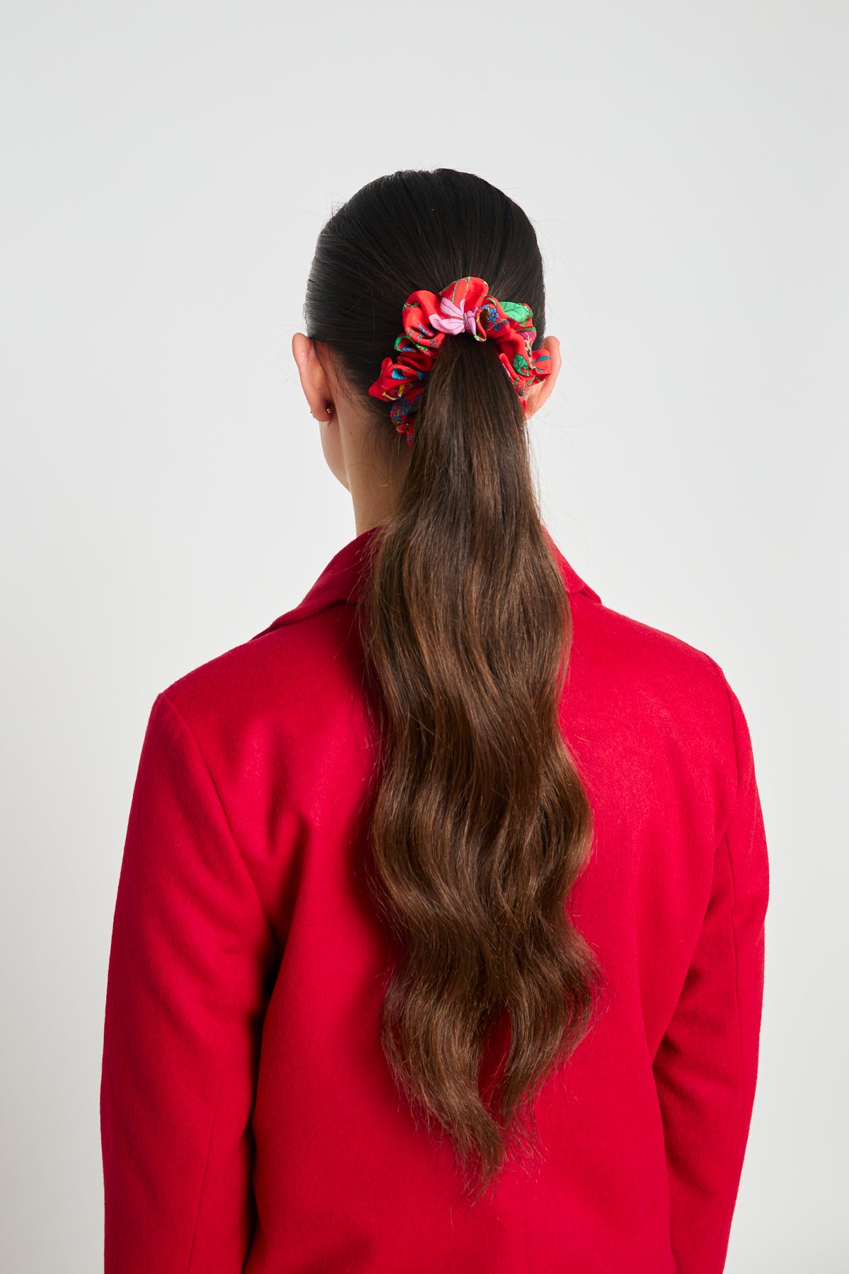 Mini scrunchie - Red floral