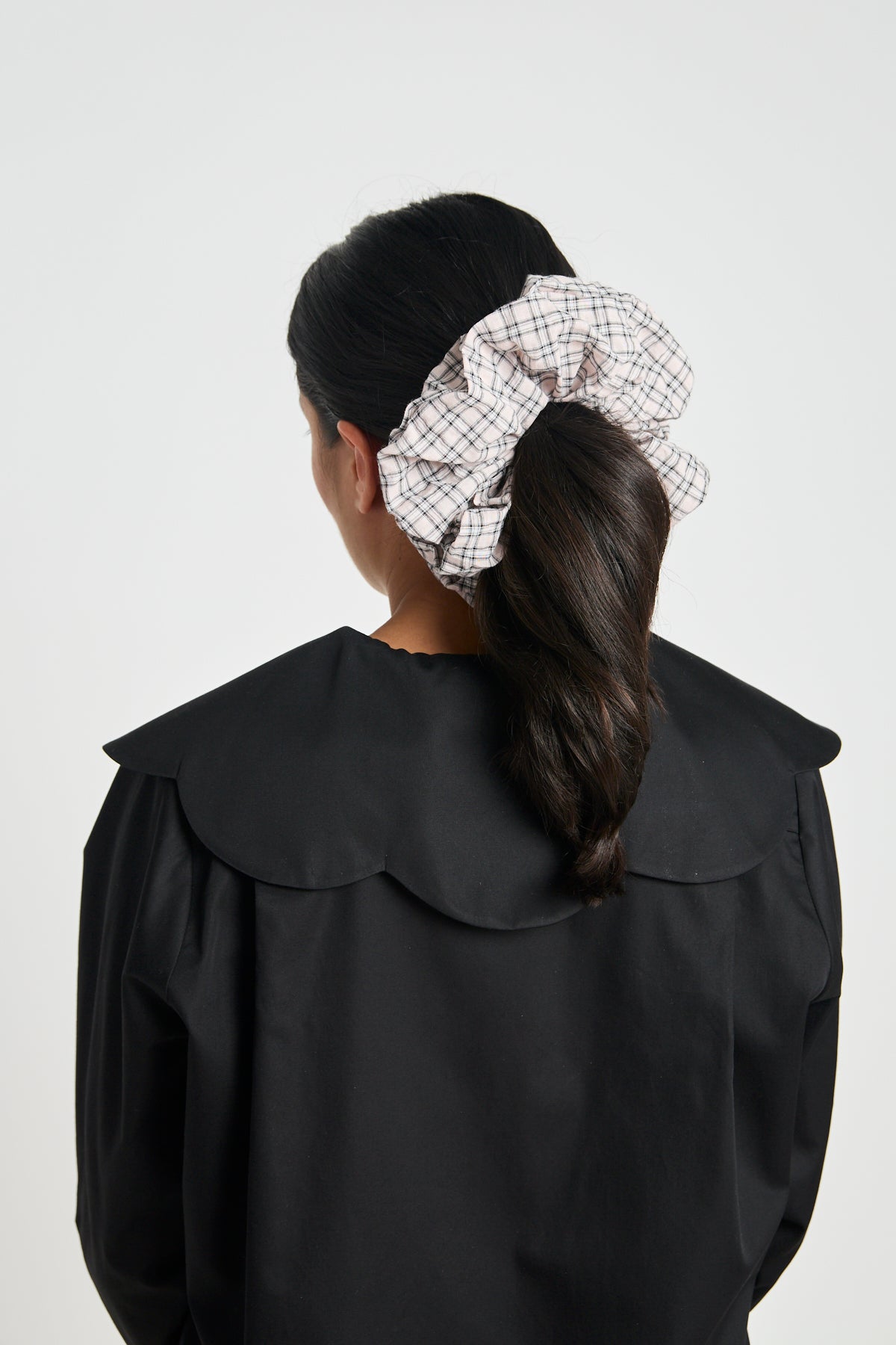 Oversized scrunchie - Pale pink check