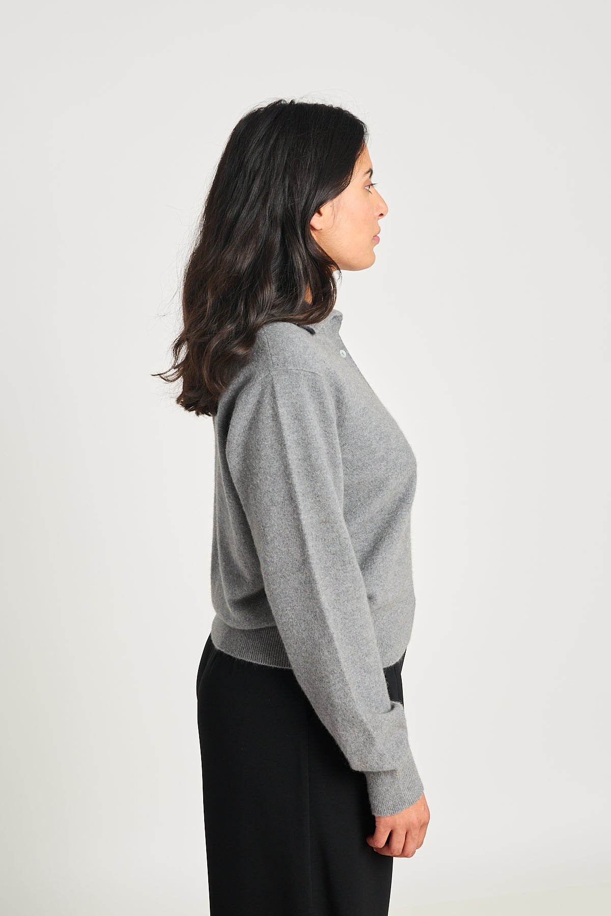 Eliza long-sleeved polo - Grey