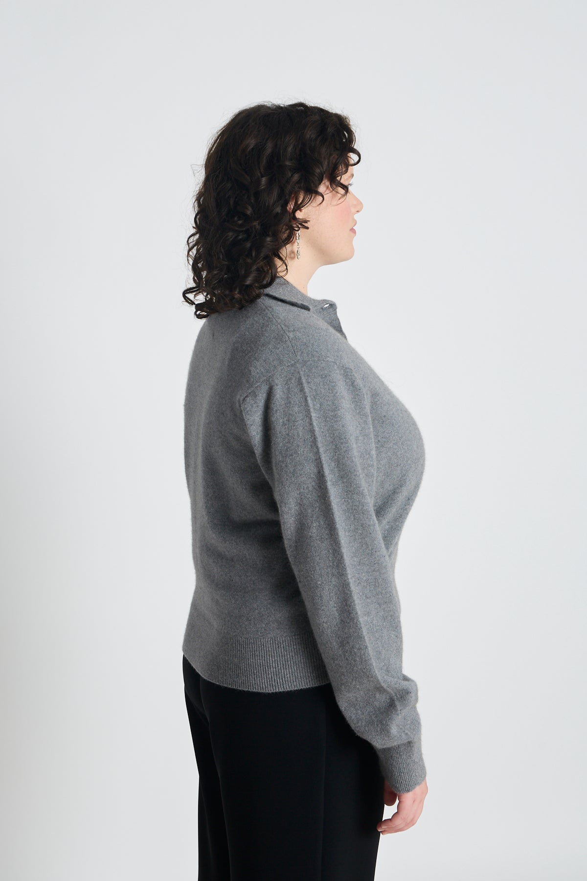 Eliza long-sleeved polo - Grey