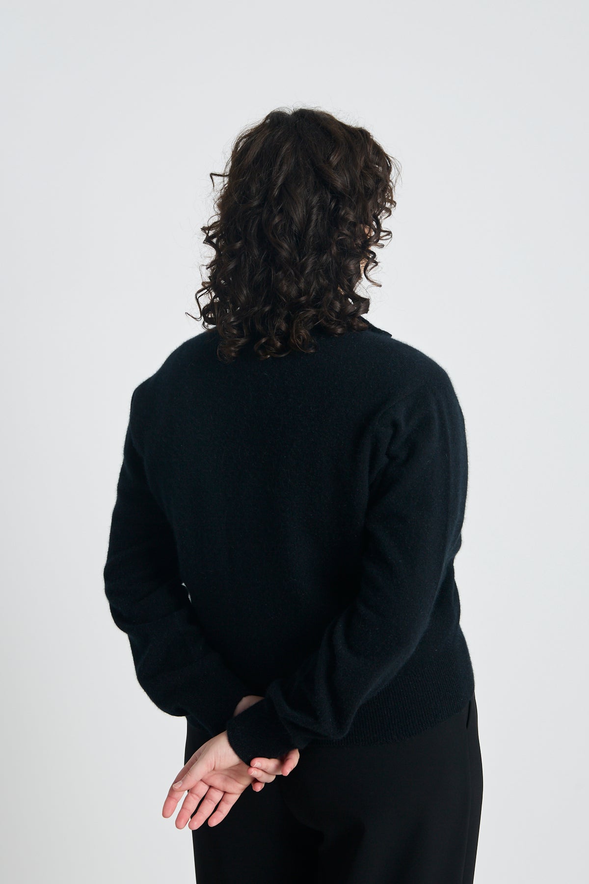 Eliza long-sleeved polo - Black