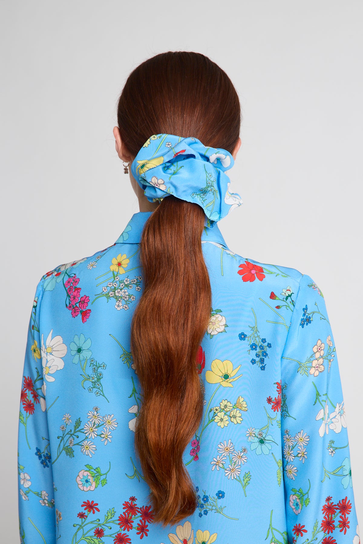 Oversized scrunchie - Blue floral