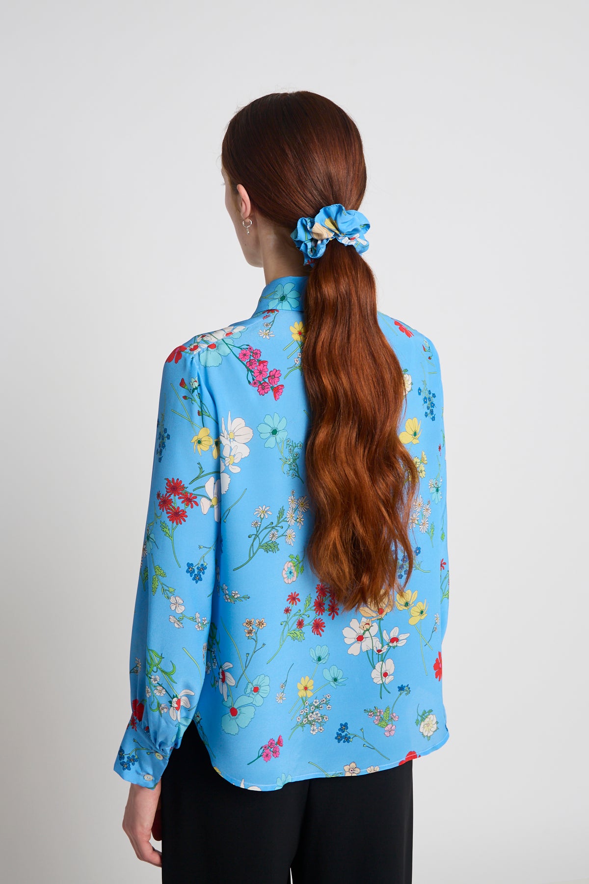 Mini scrunchie - Blue floral