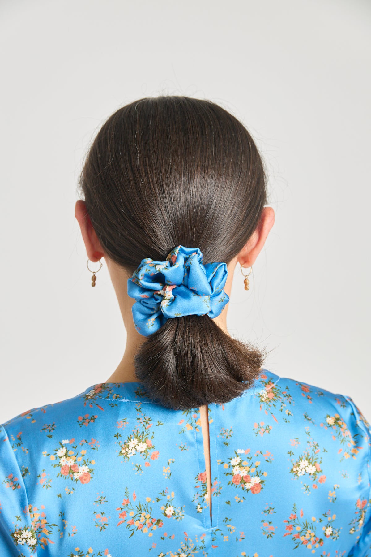 Mini scrunchie - Blue satin