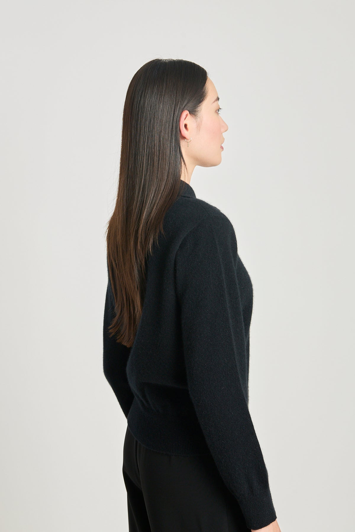 Eliza long-sleeved polo - Black