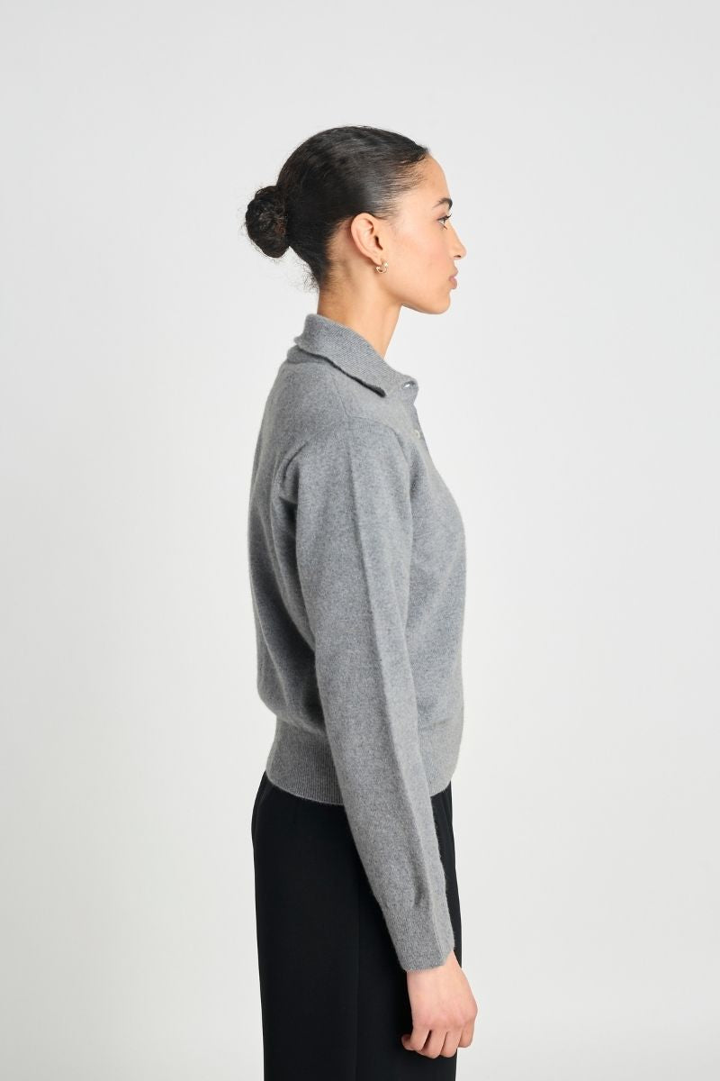 Eliza long-sleeved polo - Grey