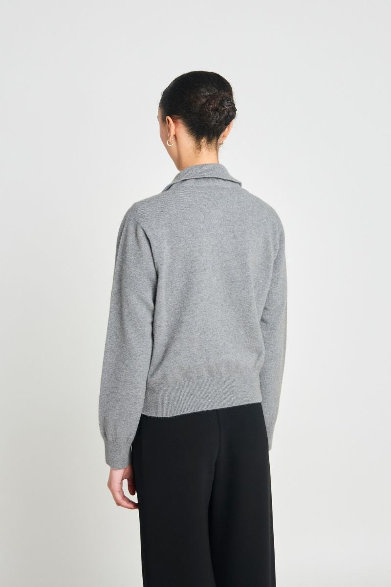 Eliza long-sleeved polo - Grey