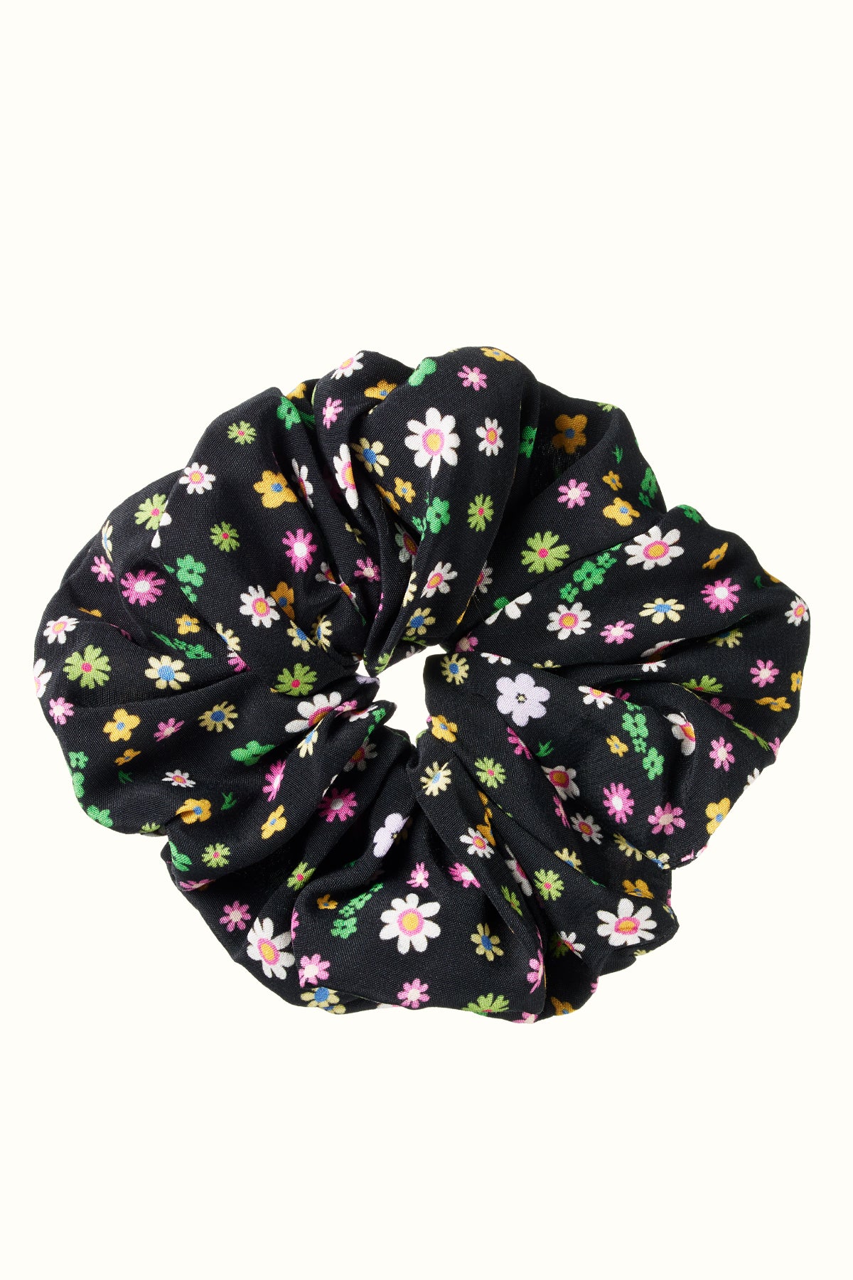 Black floral scrunchie